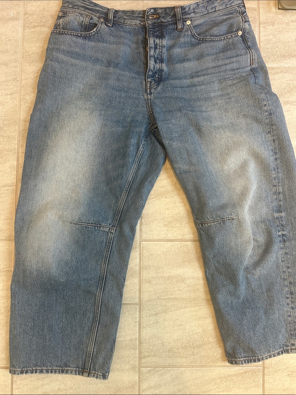 Madewell Women's Washed Blue Wide-Leg Jeans